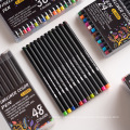 24 Colors und Staly Multicolor -Marker 0,4 mm Fine Tipp Detail Fläche Fineliner Multi -Color -Stift für Studenten